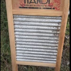 Wooden and Silver Washboard